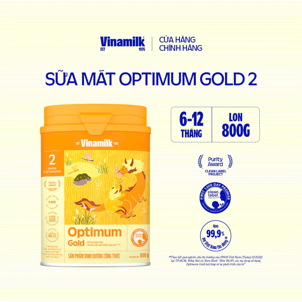(Có Tích Điểm) SỮA BỘT VINAMILK OPTIMUM GOLD 2 800G.