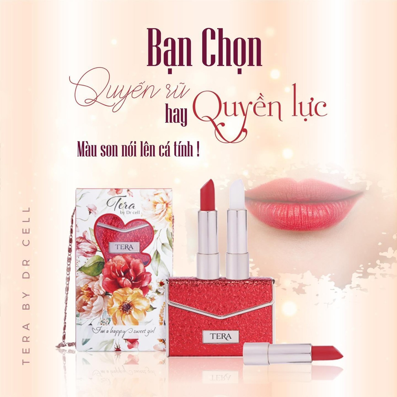 Son Tera DR CELL (túi gồm 1 son dưỡng và 1 son màu)