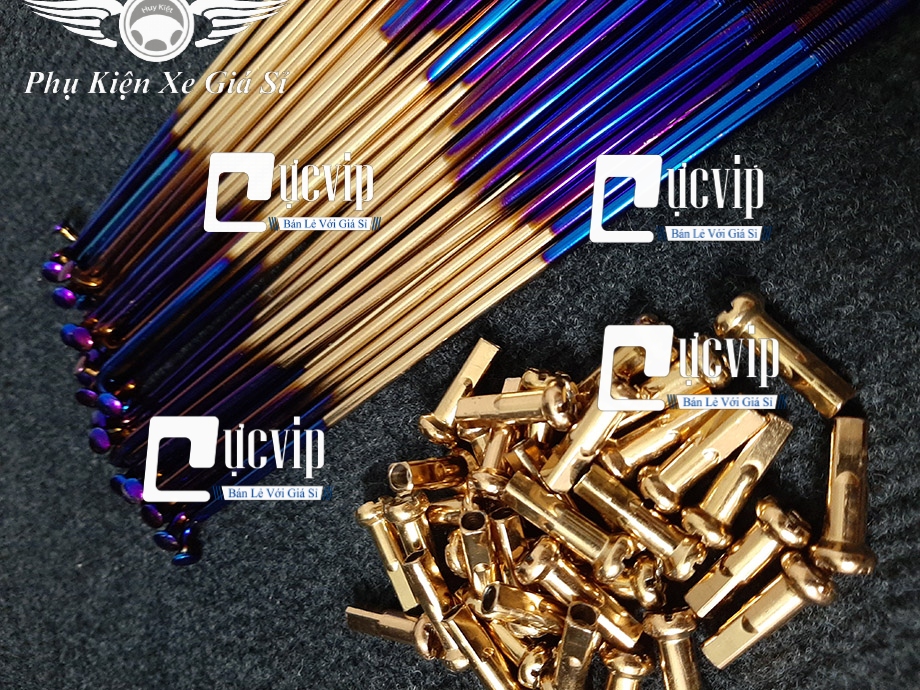 Combo 2 Bộ Căm 2 Màu 1.57 - 1.49 (2 Bánh Đùm) Xe Sirius MS3009