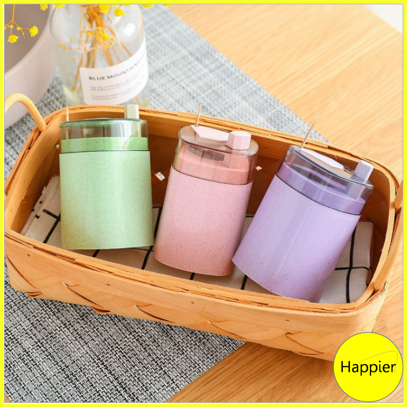[HCM]Hủ Đựng Tăm Nút Nhấn Tự Động - Happier