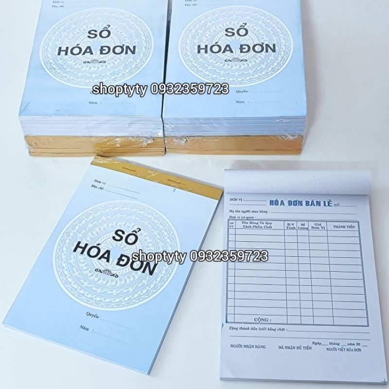 10 Cuốn Sổ Hóa Đơn 1 Liên ( 80 tờ )Ghi Giá