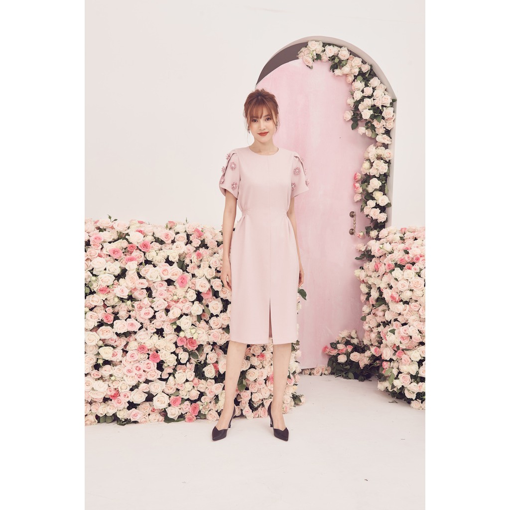 Rập - Đầm Hồng Tay Đắp Nhún Eo - SPRING 16