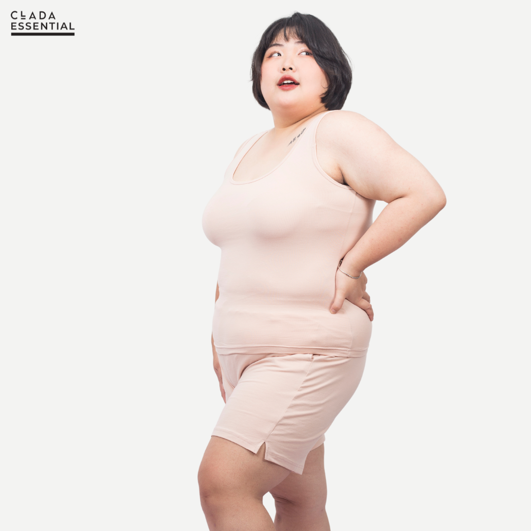 Quần Short Big Size Cotton Compact CLADA Essential - Hồng
