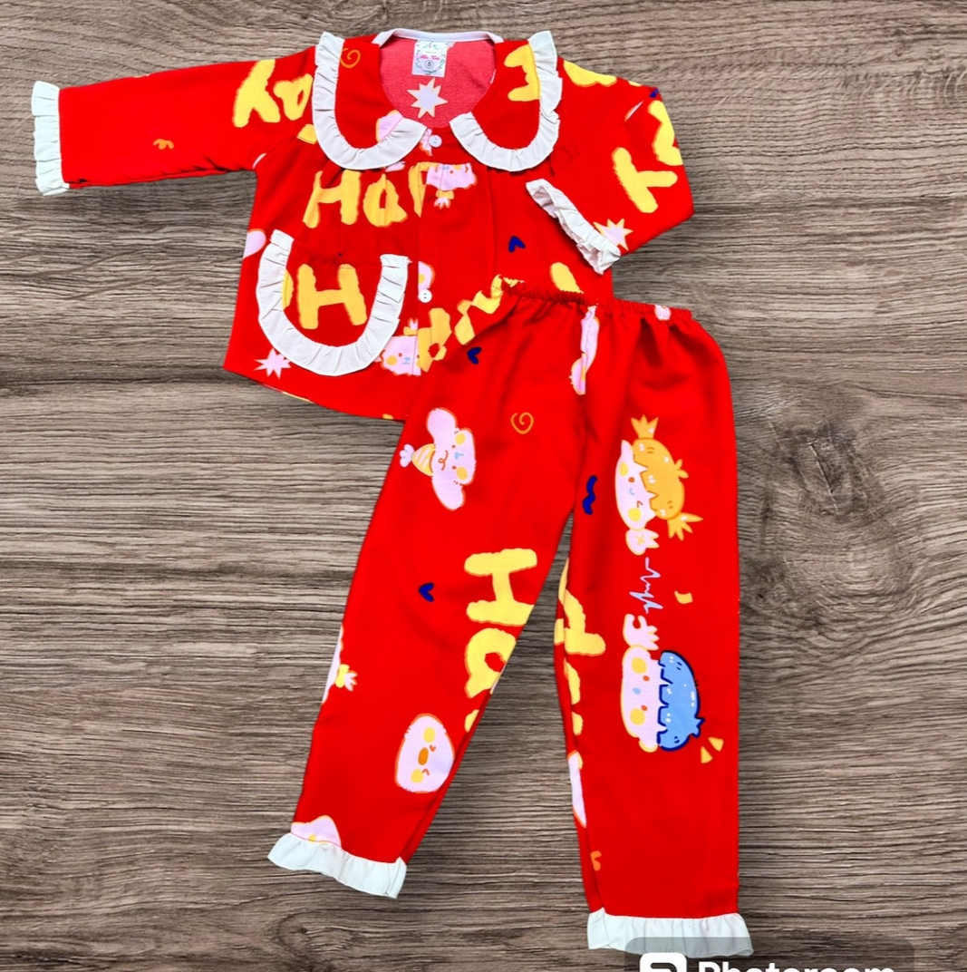 Bộ Pijama Lụa Tay Dài Bé (8-14kg) (giao màu ngẫu nhiên)