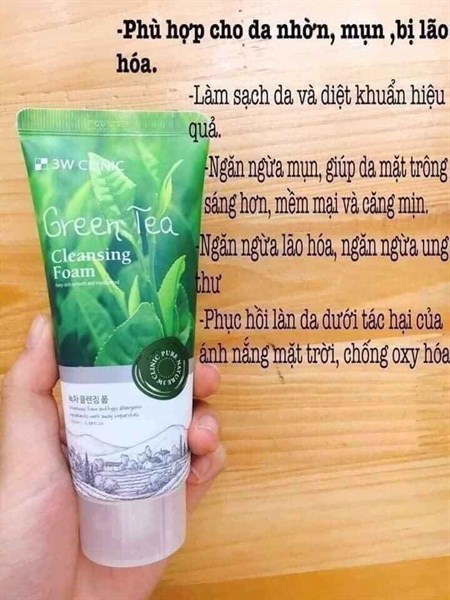 Sữa rửa mặt 3W CLINIC trà xanh