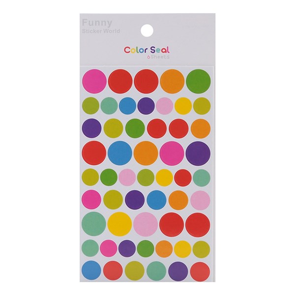 Bộ 6 Tấm Sticker Giấy Trang Trí - Hình Tròn
