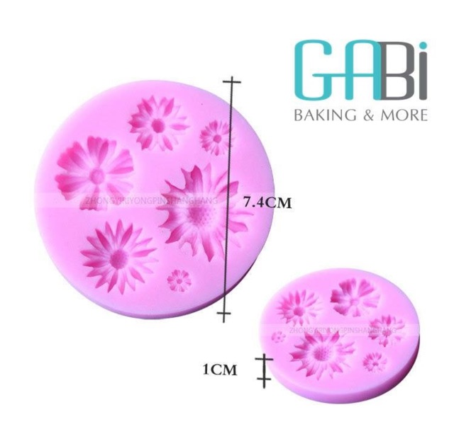 Khuôn fondant silicon hoa cúc nhiều cỡ