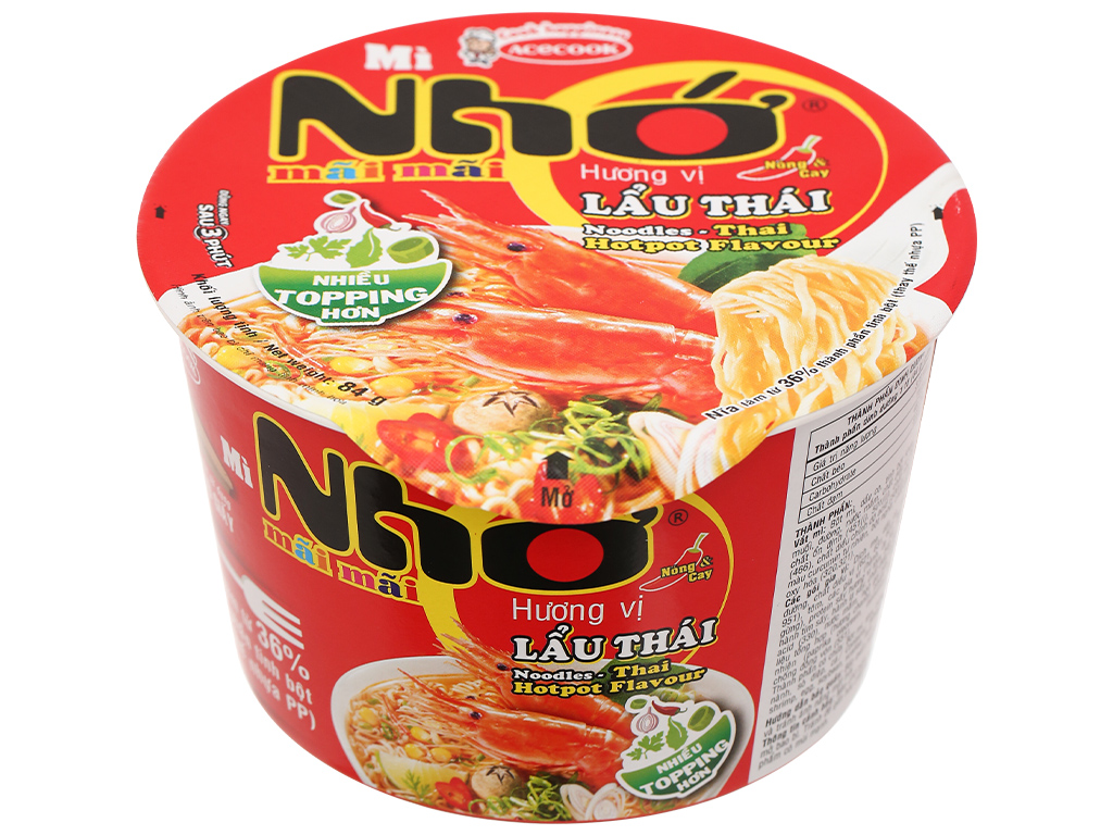Thùng 12 tô mì lẩu thái nhớ mãi mãi 84g - bat muoi