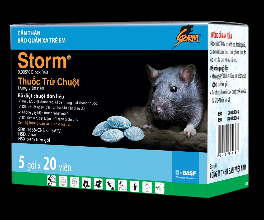 SALE 5 gói Kẹo bẫy chuột Storm (MỖI GÓI 20 VIÊN)