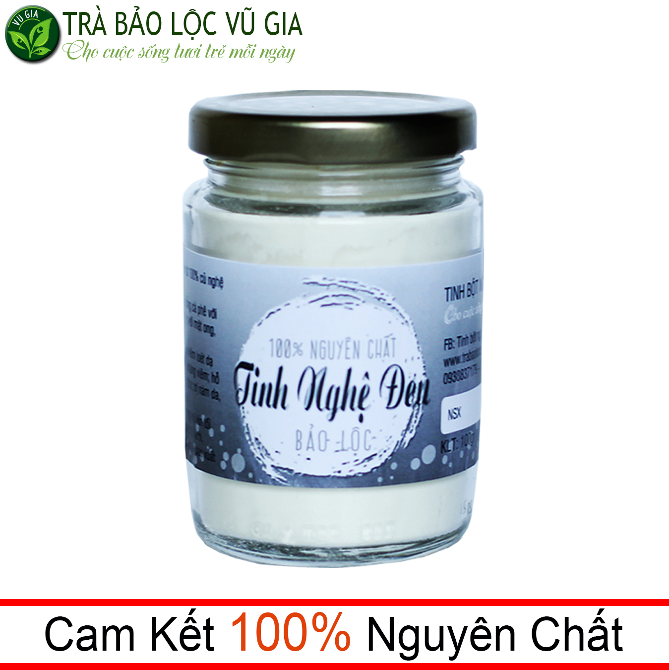 Tinh Nghệ Đen Nguyên Chất Vũ Gia (100gr/hũ) - Chăm sóc hệ tiêu hóa, hỗ trợ giảm cân, cải thiện chức năng gan, tim mạch - Đã được kiểm nghiệm y tế