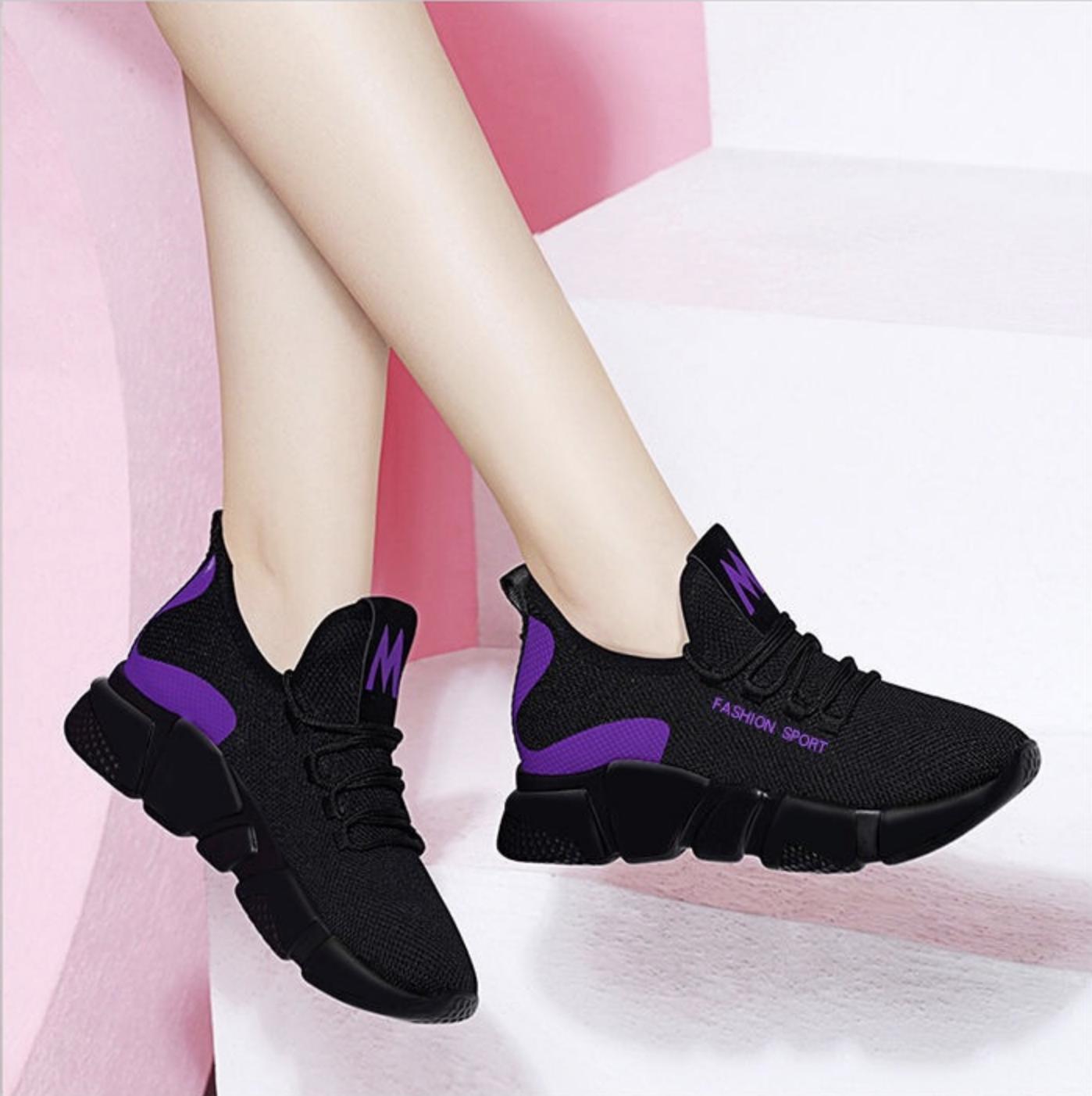 [HCM](xem VIDEO) Giày Sneaker Nữ Giày Độn Đế Đẹp Vạch Sóng TTMT-TTMB (Trắng Vạch Đen Trắng Vạch Đỏ Trắng Vạch Tím)