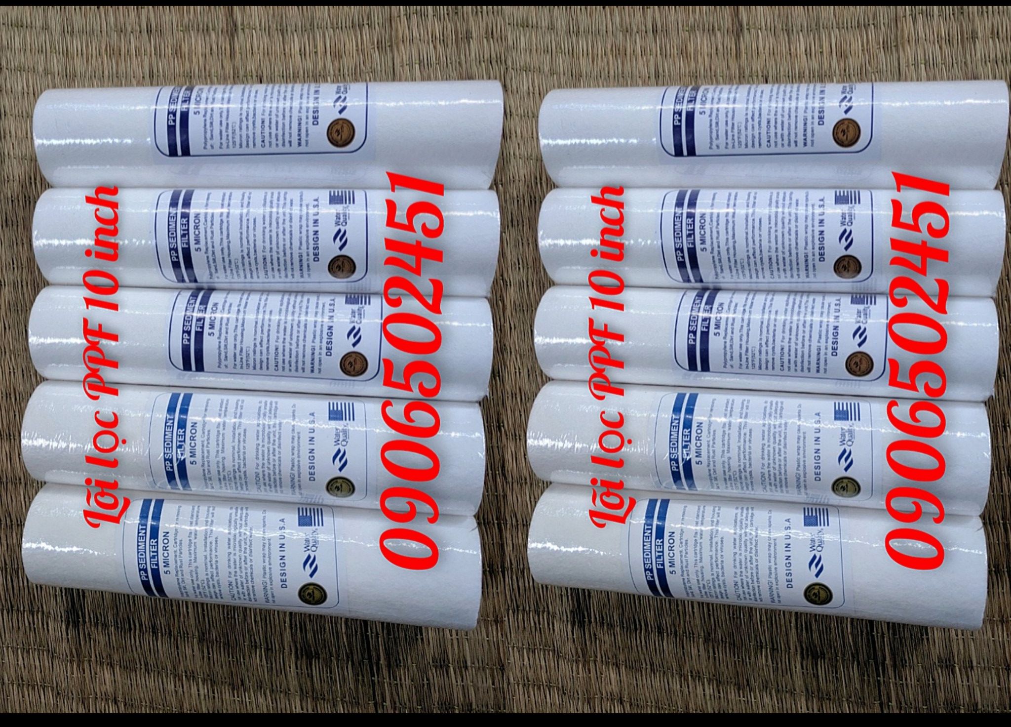 COMBO Bộ 10 lõi  lọc nước số 1 PPF 10inch