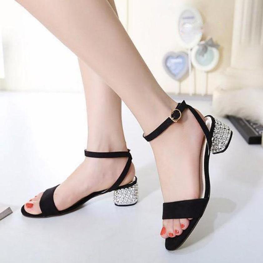 Giày cao gót 5p quai ngang hở gót giá rẻ