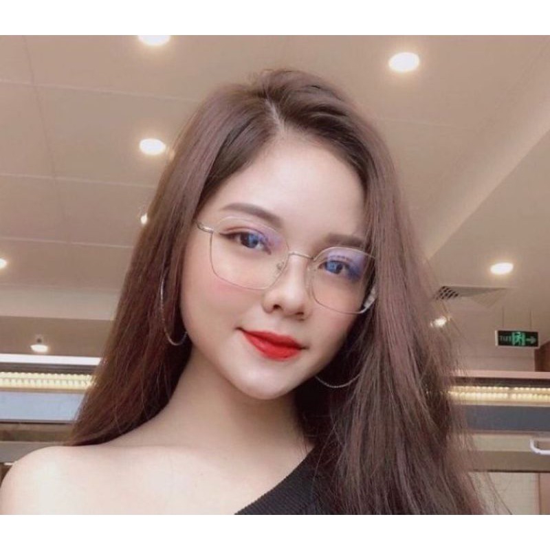 Mắt Kính Cận Gọng Kính Kim Loại Nữ