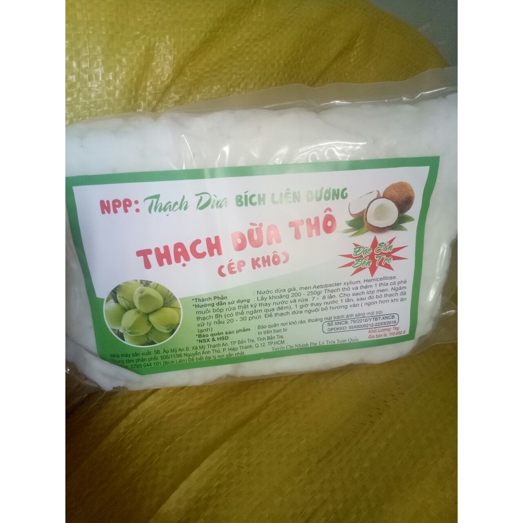THẠCH DỪA MIẾNG /TẤM NẤU CHÈ DỪA DẦM{ 0.5 KG}