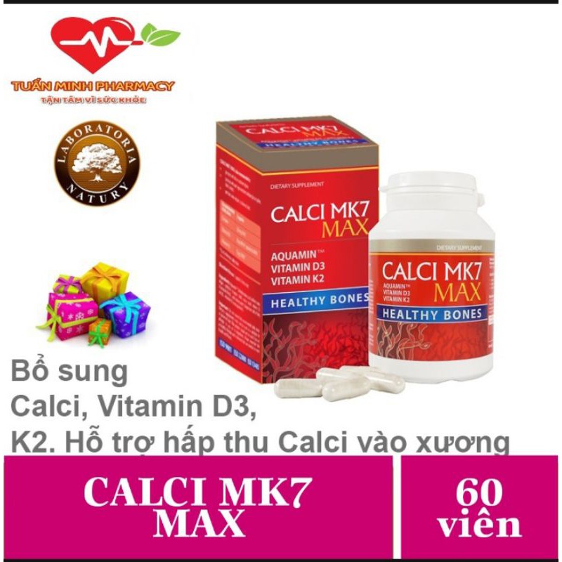 Calci MK7 max - Canxi tảo đỏ tự nhiên, tăng chiều cao cho tuổi dậy thì, chuyên biệt cho người bị loãng xương, bà bầu