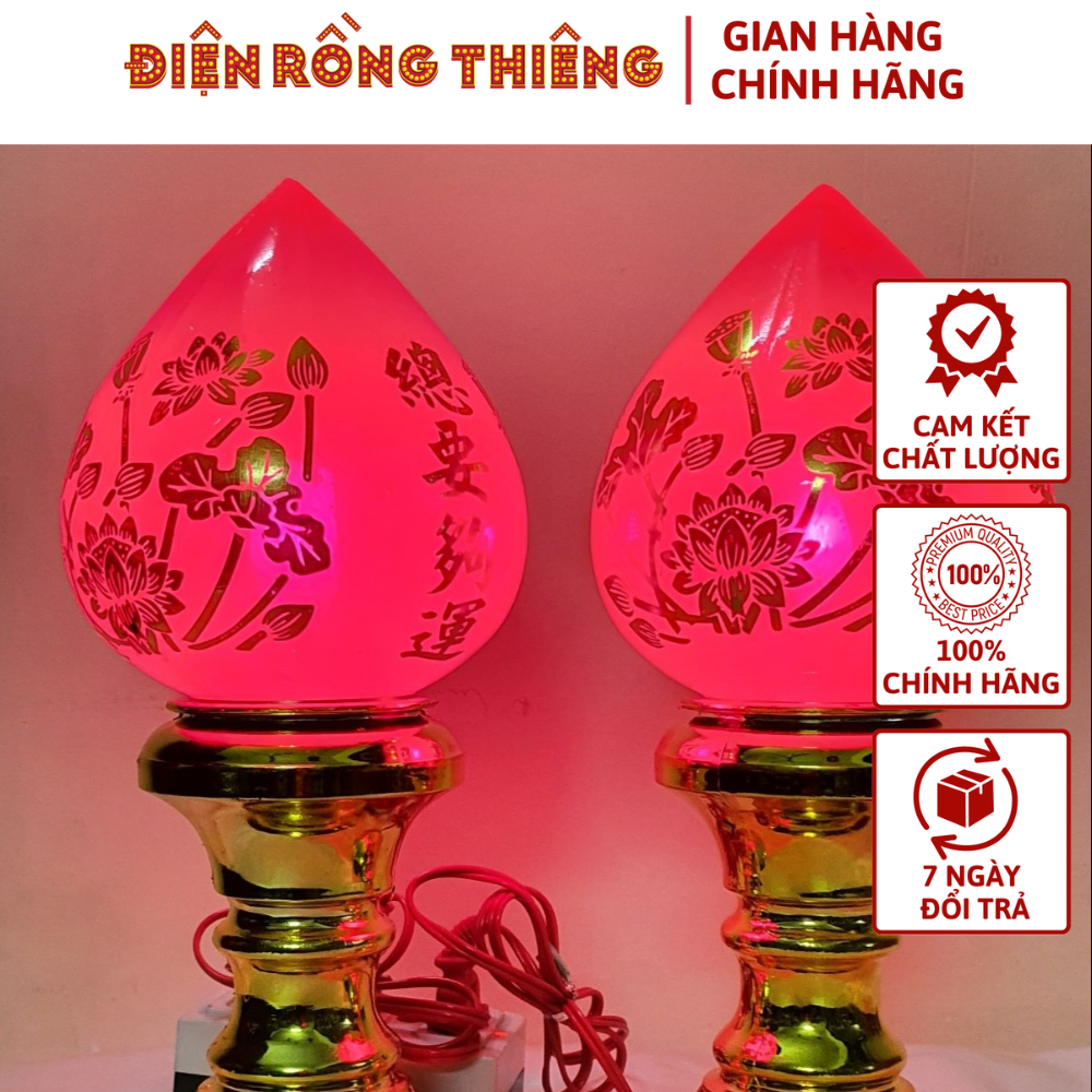Đèn bàn thờ hình trái đào cực đẹp