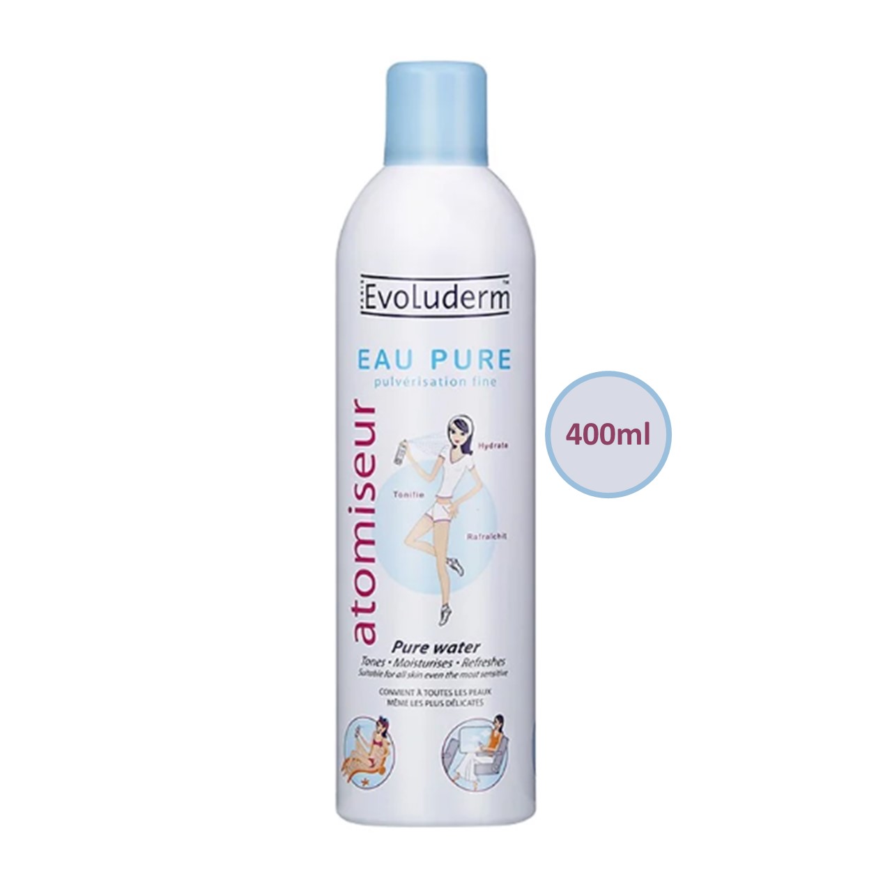 Xịt Khoáng Cấp Ẩm Evoluderm Atomiseur Eau Pure 400ml
