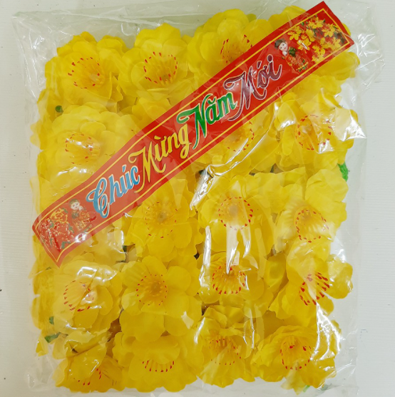 SET 2 Bịch 40 hoa mai đào giả kèm lá kẽm trang trí tết