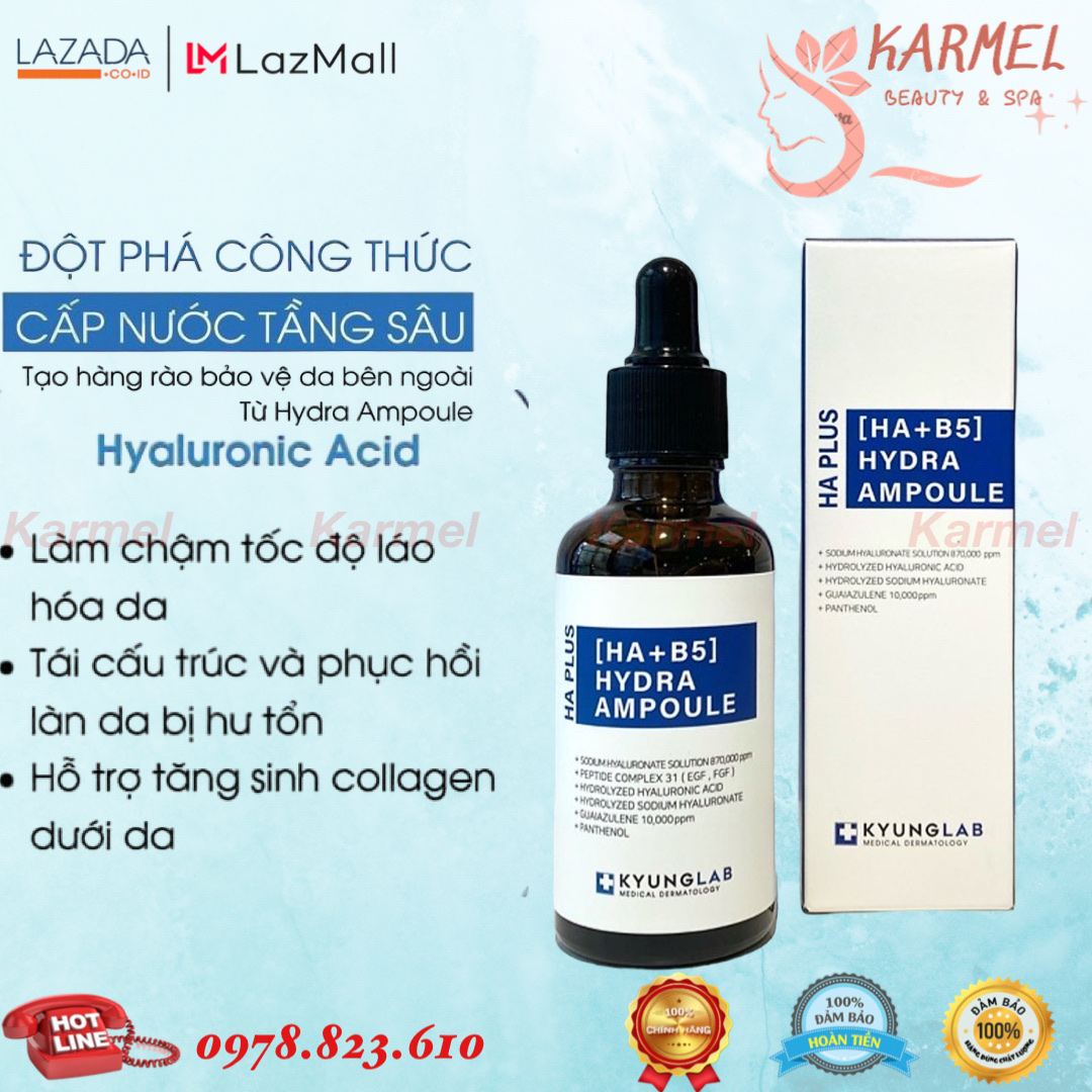 Tinh chất căng bóng da kyung lab ha plus ha + b5 hydra ampoule 50ml - karmel chính hãng