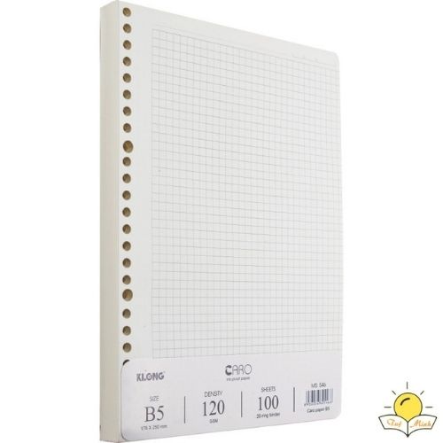 [HCM]Ruột Refill Sổ Còng Caro/Dot KLONG A5/B5/A4 -