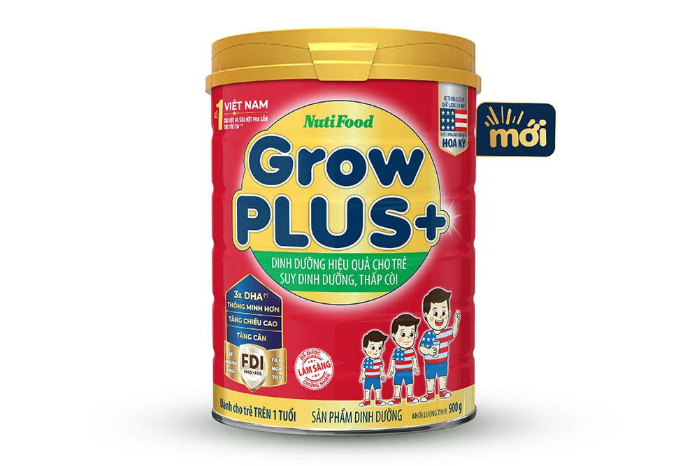 Sữa Bột Grow Plus+ Dành Cho Trẻ Suy Dinh Dưỡng (Lon Thiếc 900g)