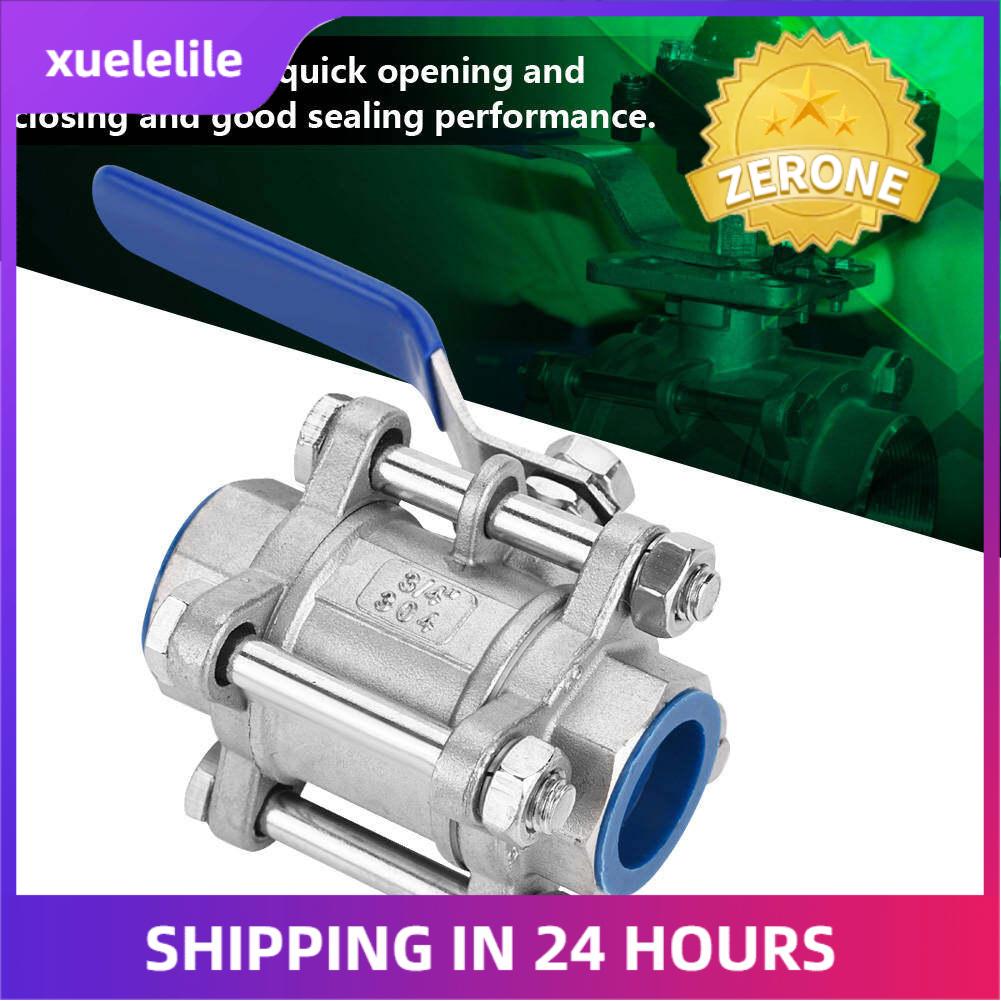 304 Stainless Steel Ball Valve Stainless Steel Three-piece Full Port Female Ball Valve 3/4 NPT 1000WOG