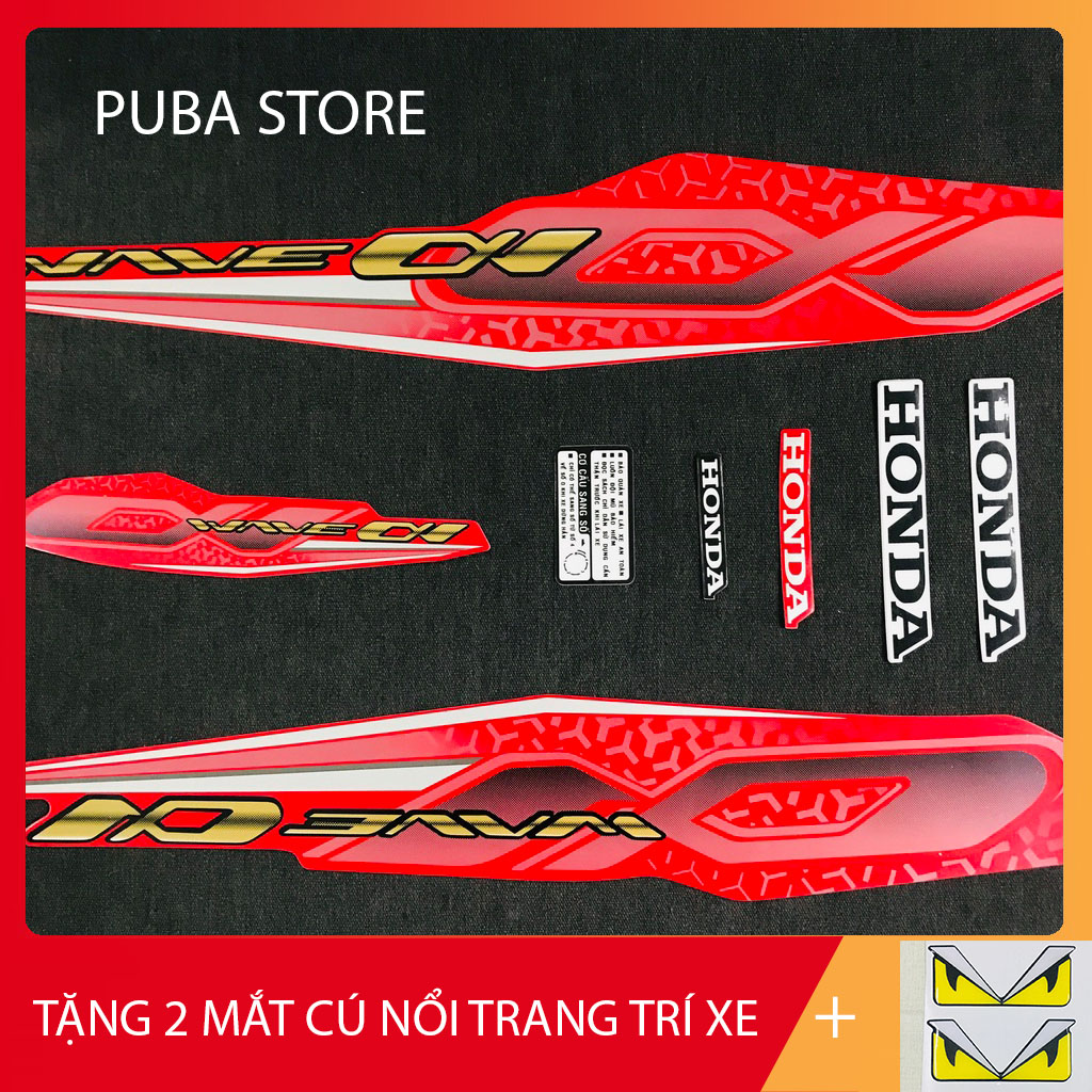 BỘ TEM RỜI 3 LỚP DÁN FULL XE WAVE ANPHA 2019