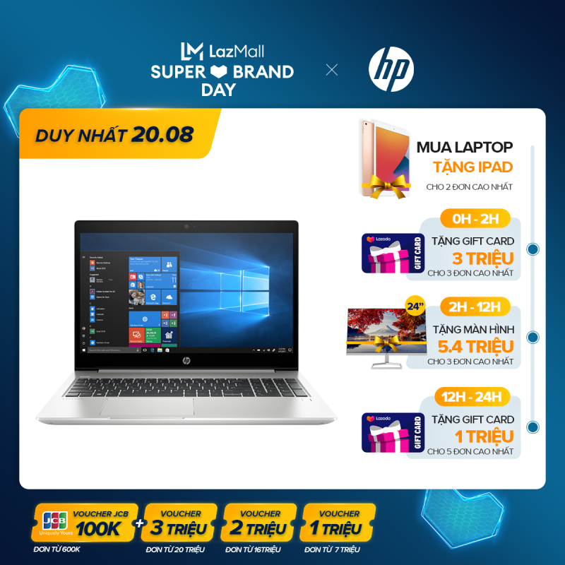 [SIÊU SALE HP 20.08] Laptop HP Probook 450 G8/ i5-1135G7-2.4G/ 8G/ 256G SSD/ 15.6 FHD/ WL+BT/ 2Vr/ Bạc/2Z6L0PA