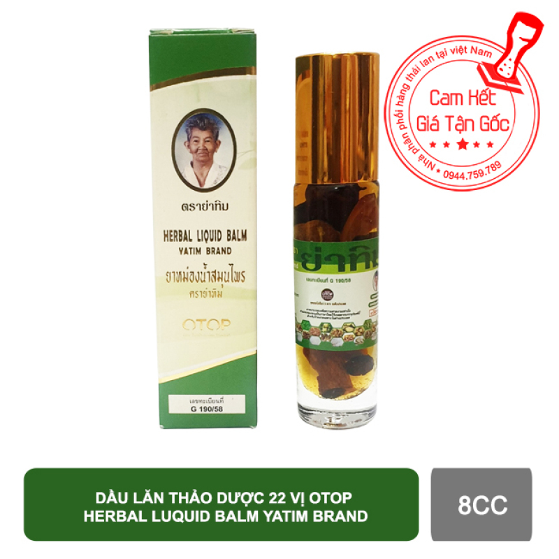 Dầu lăn thảo dược 22 Herbal Liquid Balm Yatim Brand Thái Lan