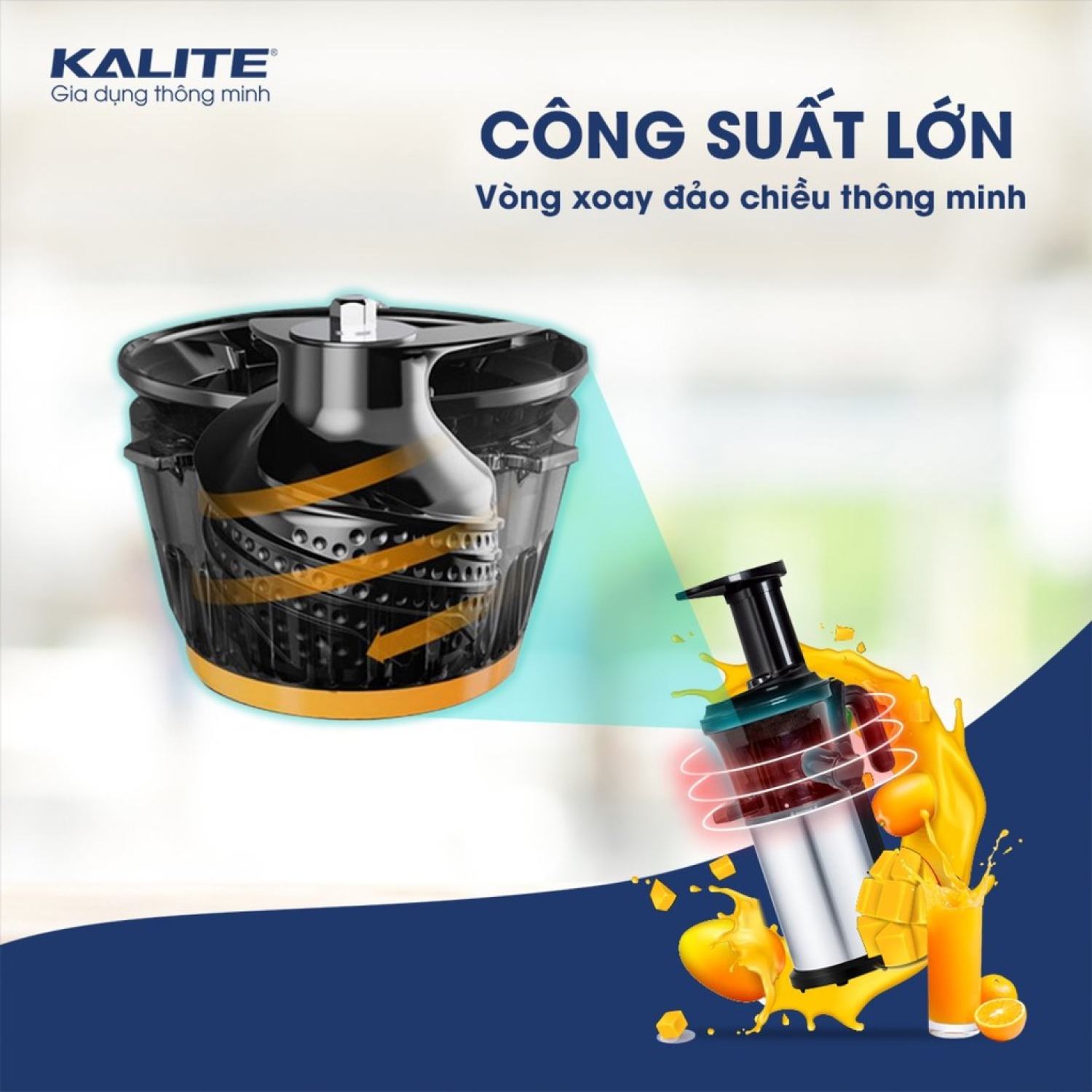 Máy ép chậm Kalite KL531, công suất 200W, thân máy phủ inox 304