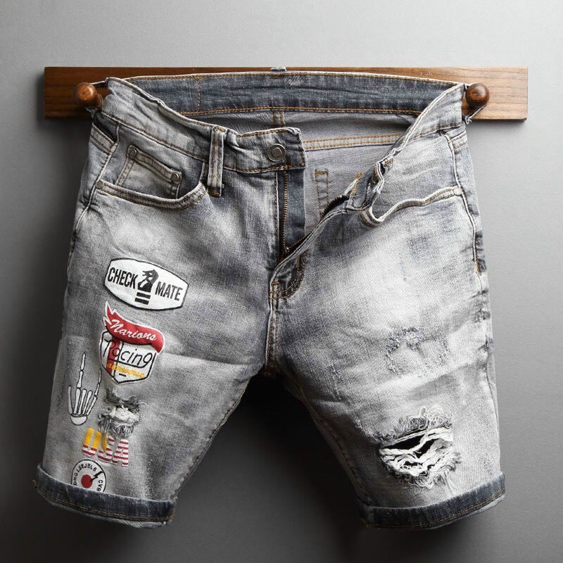 [ẢNH THẬT+VIDEO]Quần short jean nam cao cấp phối logo cực đẹp hàng MINH QUÂN SHOP FASHION ms1286