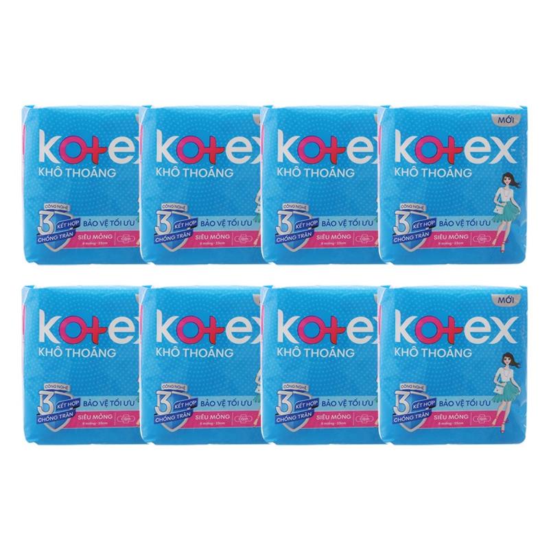 Bộ 8 Băng vệ sinh Kotex khô thoáng siêu mỏng cánh (8 miếng ) nhập khẩu