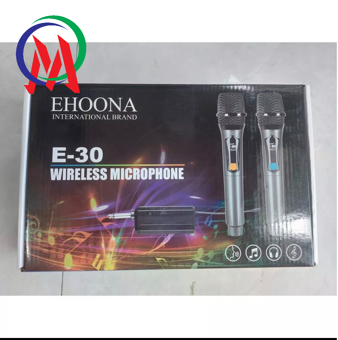 Bộ 2 micro không dây đa năng ehoona e30 pin sạc, chống nhiễu tốt, màn hình lcd, hút âm, nâng tone giọng