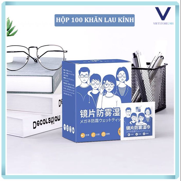 Hộp 100 khăn lau kính nano chống mờ
