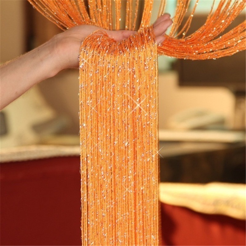 Shiny Tassel Window Curtain Flash Line String Curtain Door Divider Sheer Curtain Valance Home Decoration Panel Curtain Shiny Curtain