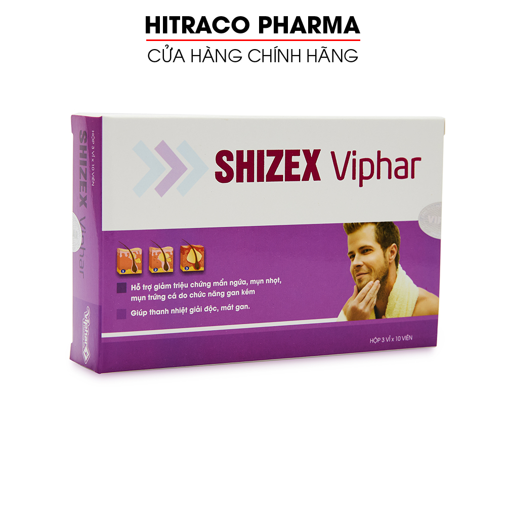 SHIZEX VIPHAR giảm mẩn ngứa, mụn nhọt, mụn trứng cá do gan kém