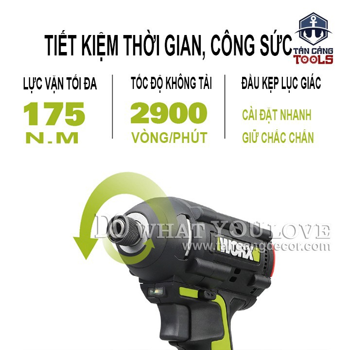 Máy Vặn Vít Động Lực Dùng Pin 20V Worx WU294.1
