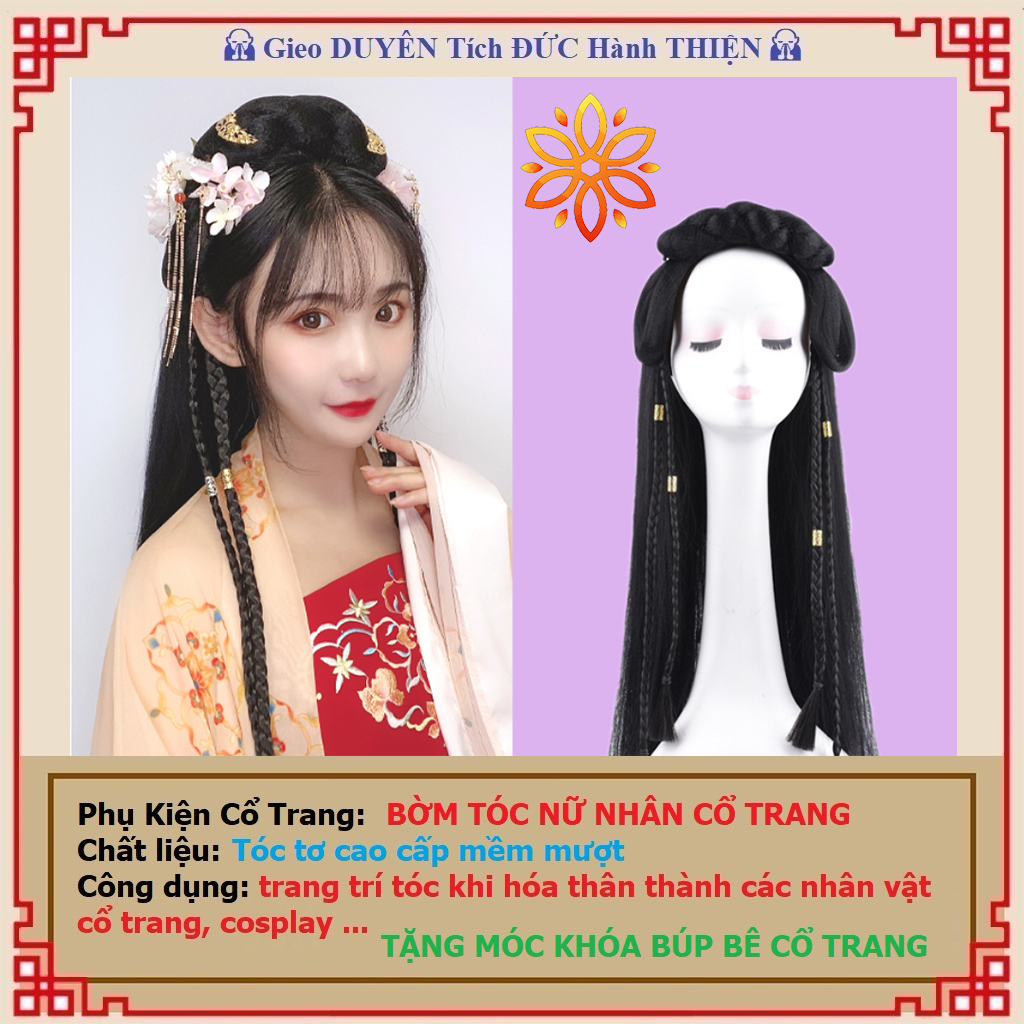 Hán Phục Kiểu Tóc Cổ Trang Kiểu Tóc Giả bờm tóc nữ nhân hanfu