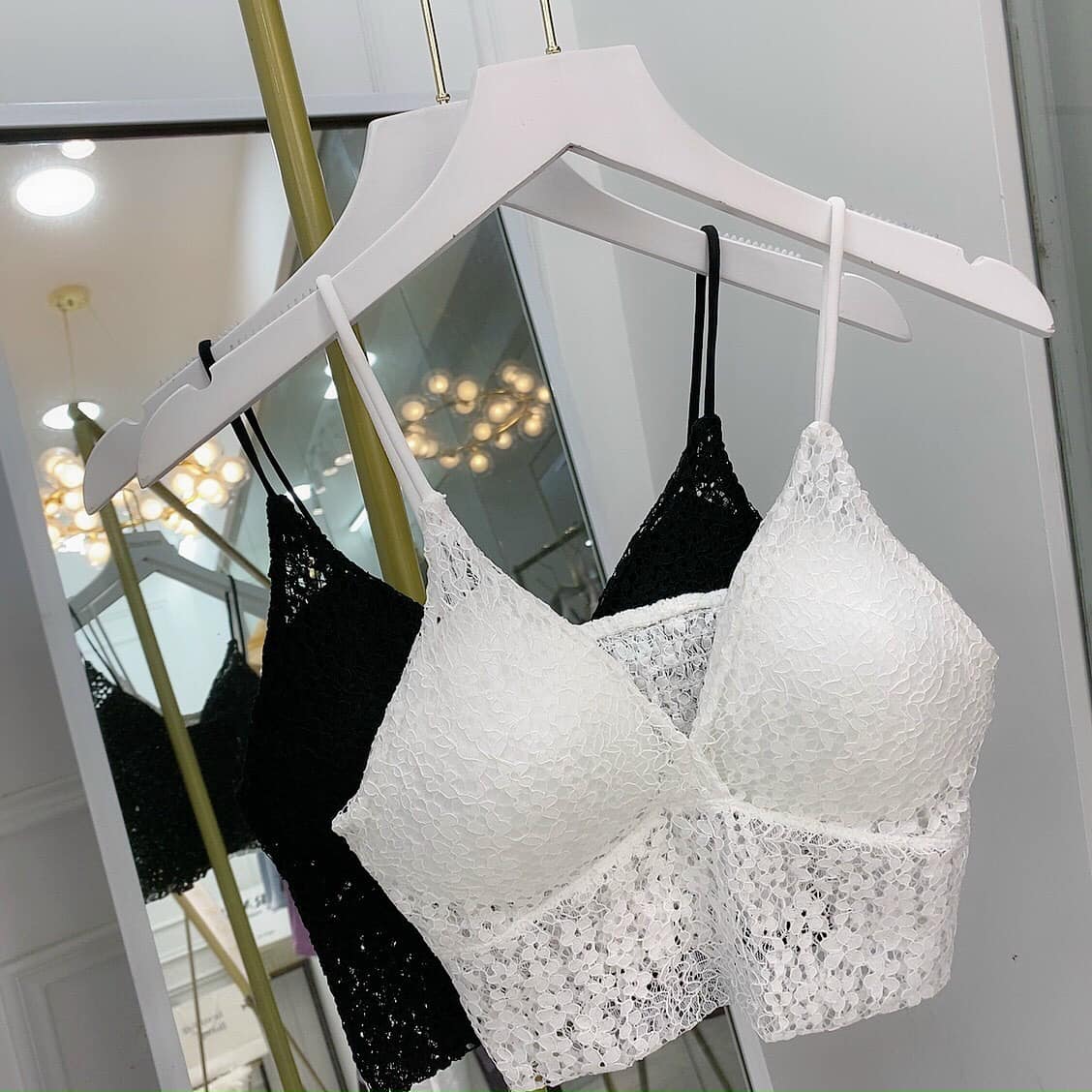 Áo Bra Croptop 2 Dây Ren Hoa Cao Cấp 990