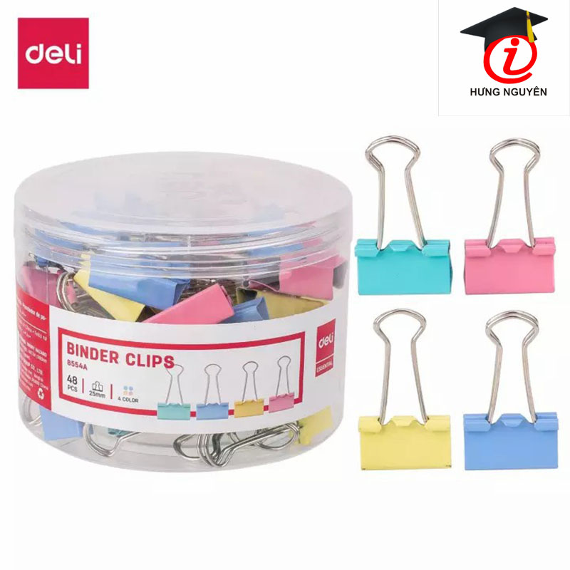 Kẹp bướm màu 25mm 8554 A (Deli)