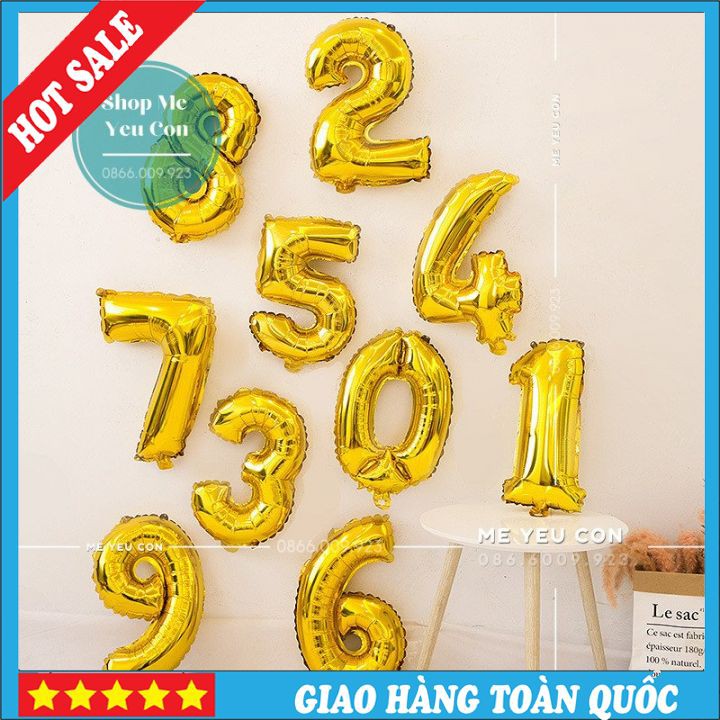 ❤️FREESHIP❤️ Bóng Số Tuổi Trang Trí Sinh Nhật Cao 40cm
