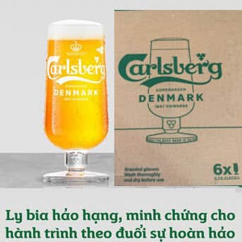 BỘ 6 LY THỦY TINH CAO CẤP CARLSBERG - 330ml