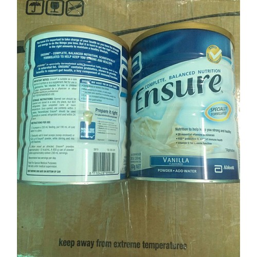Sữa bột Ensure Úc 850gr hàng chính hãng