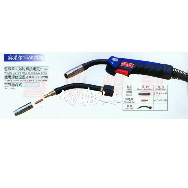 Chụp khí mỏ hàn mig 15AK đẹp, đồng đỏ