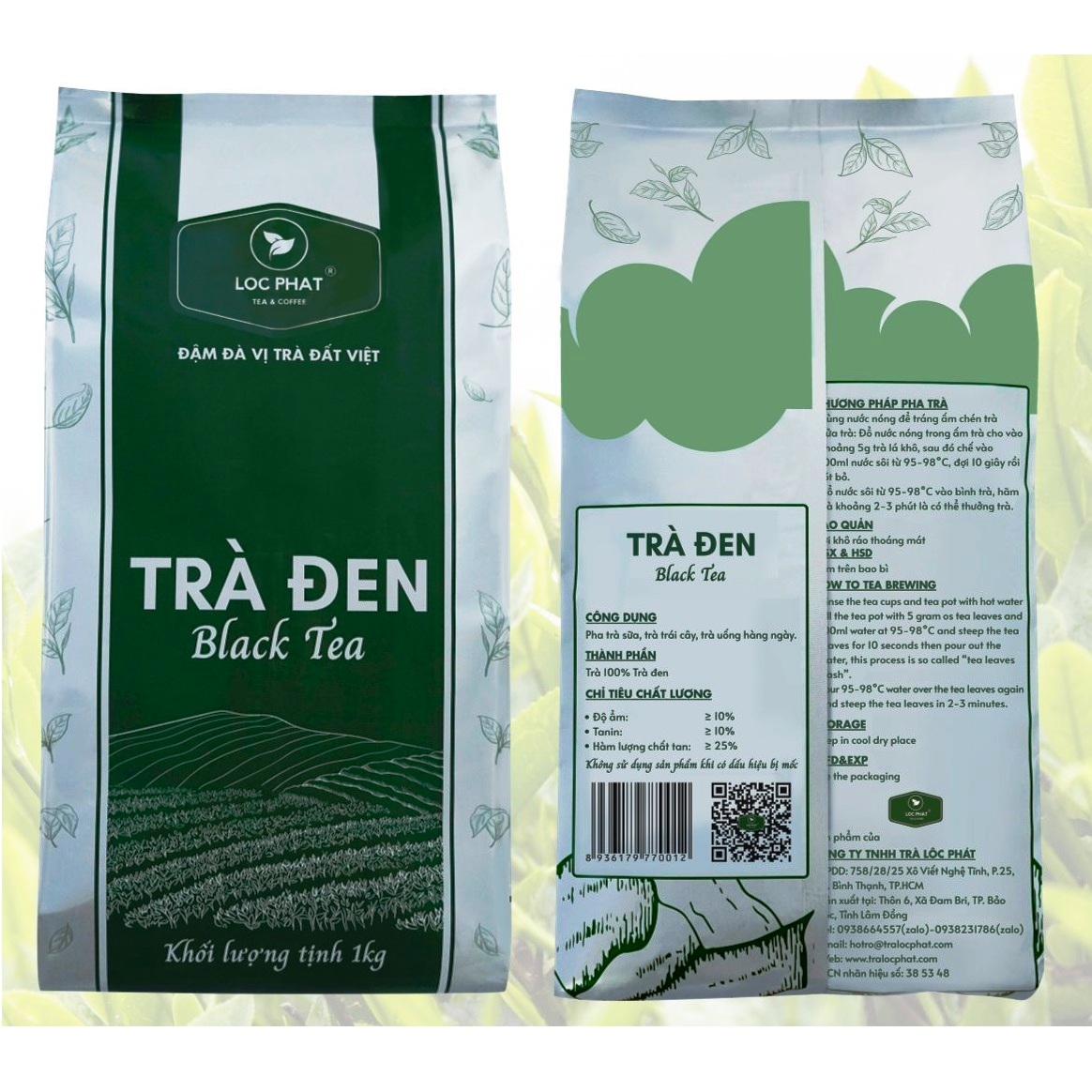 TRÀ ĐEN LỘC PHÁT - GÓI 1KG - DÙNG ĐỂ PHA TRÀ SỮA
