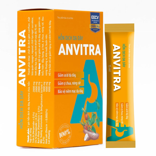 Anvitra – Hỗn dịch dạ dày giảm đầy bụng, ợ hơi và các triệu chứng của dạ dày, giảm đau dạ dày