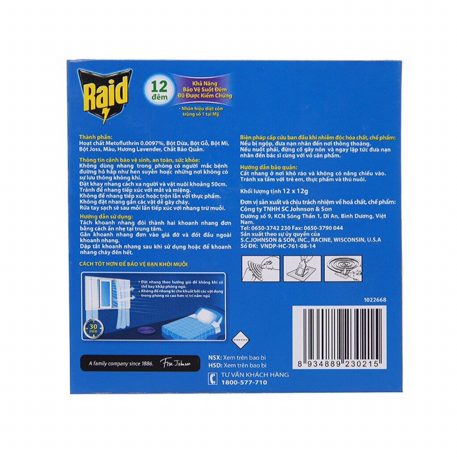 [HCM]COMBO 5 HỘP NHANG THƠM DIỆT MUỖI RAID