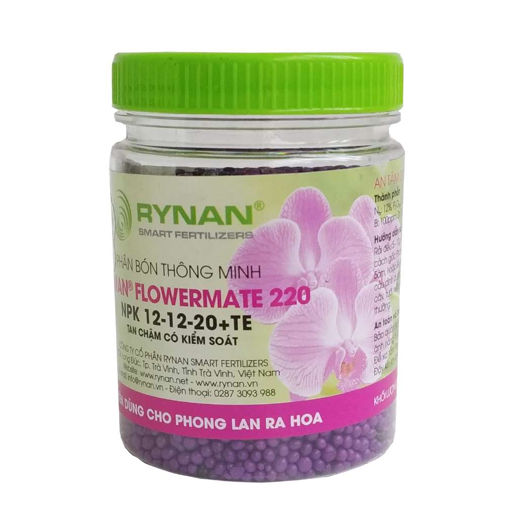 Phân bón thông minh tan chậm có kiểm soát RYNAN 220 NPK 12-12-20+TE chuyên cho Lan mầm hoa và chuẩn bị ra hoa PDT18 | Phởms Market