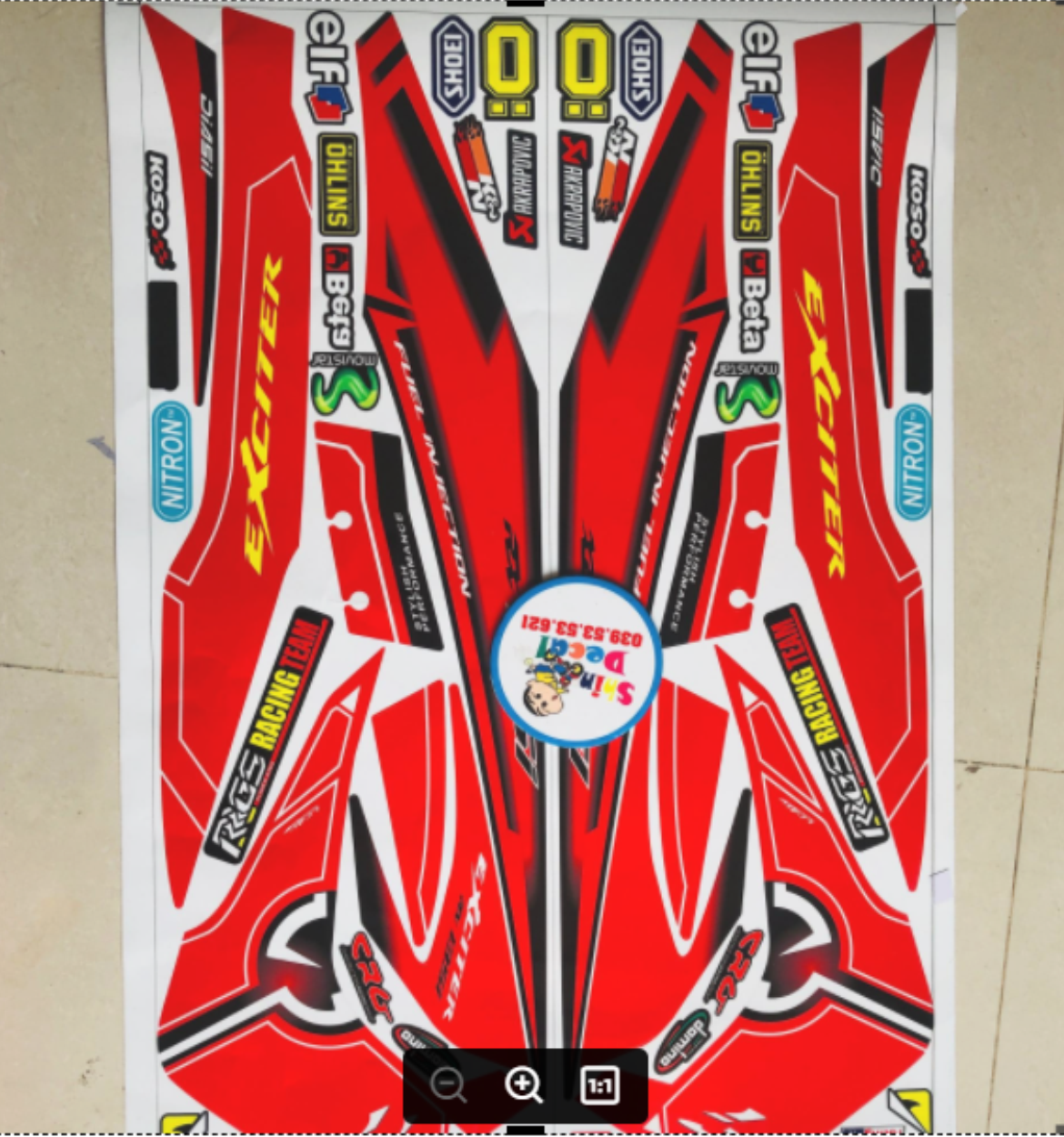 Tem rời exciter 2010 đỏ đen